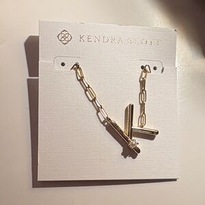 Kendra Scott Gold Bar Pendant Necklace Letter K